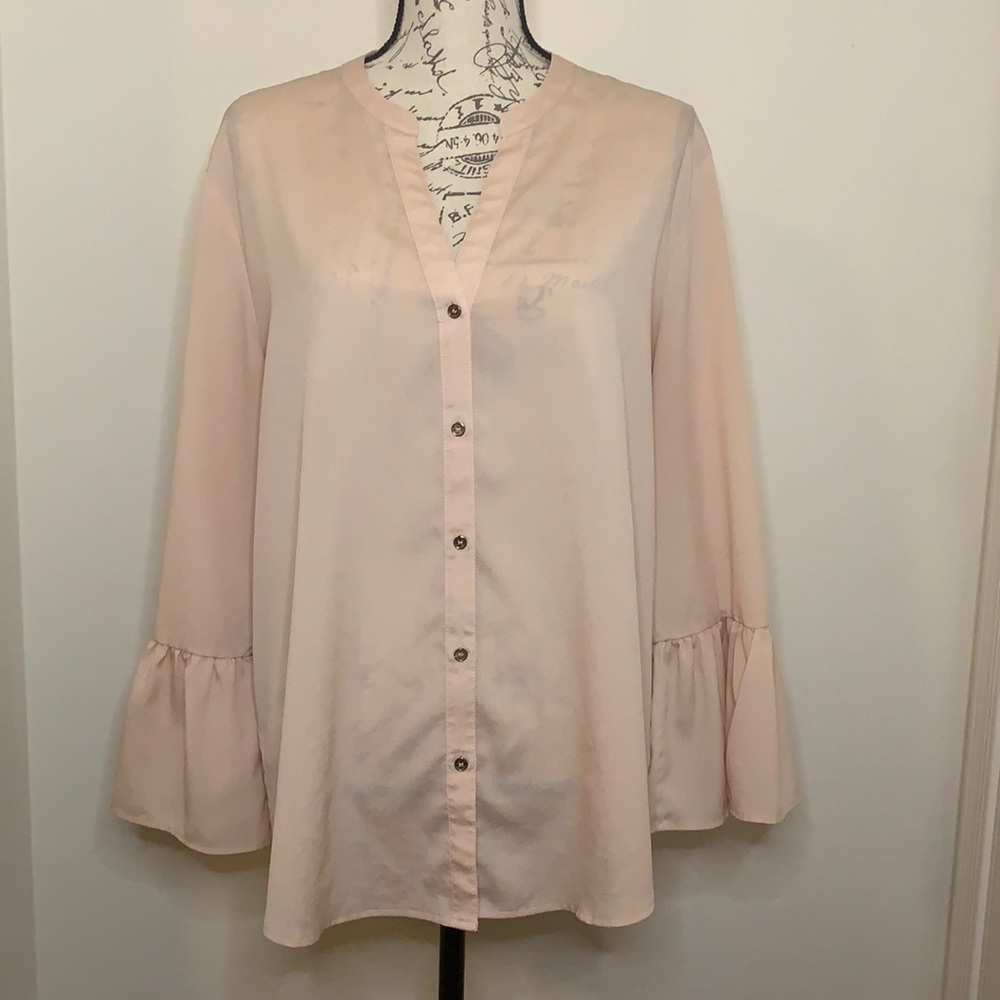{ Calvin Klein } light pink bell sleeve top